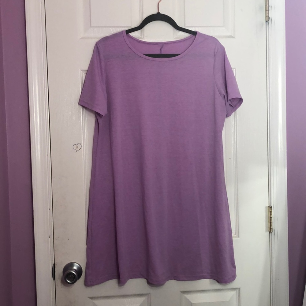 Purple t-shirt dress
